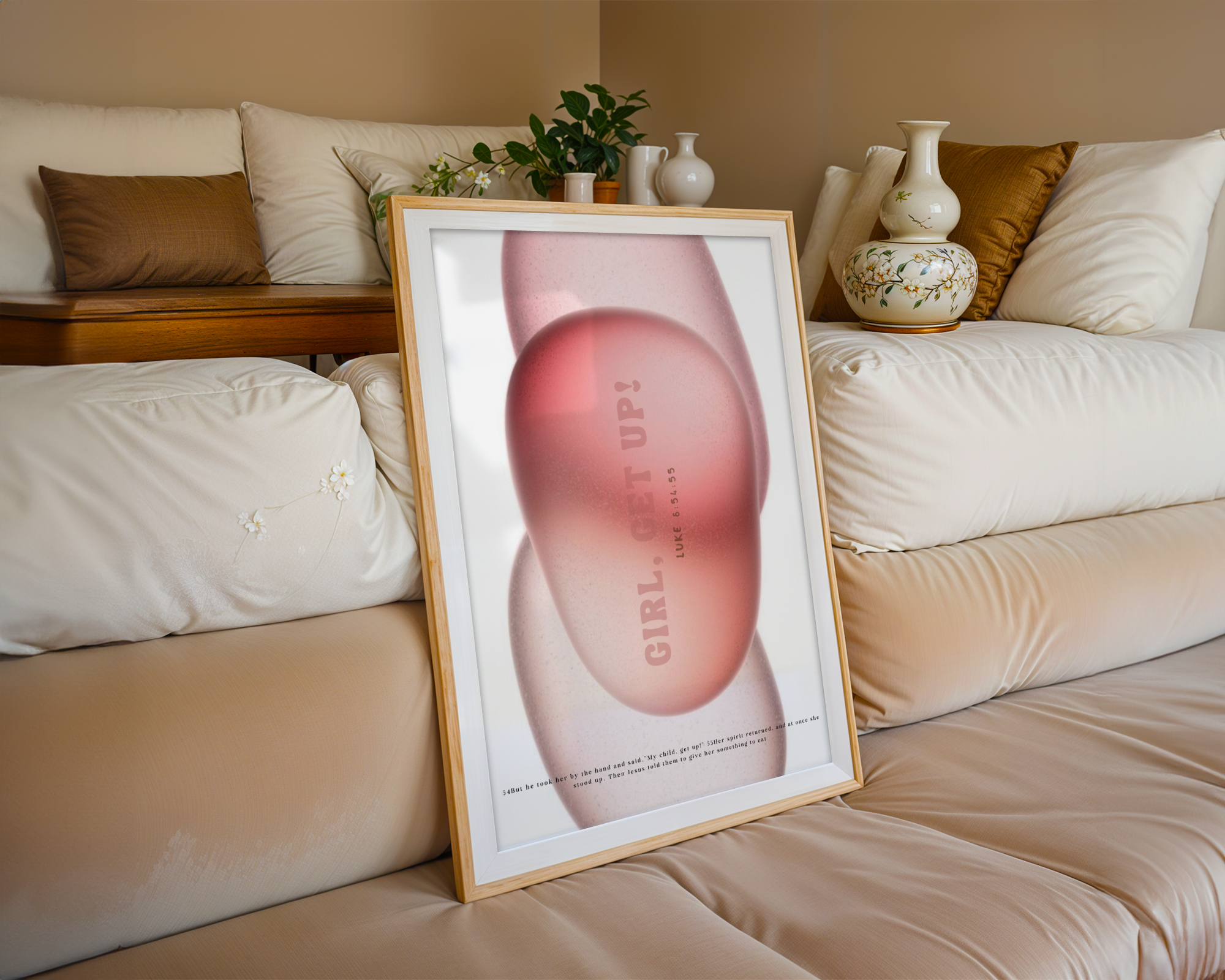 Motivational Paper Poster, Inspirational Art Print for Home Decor, Girl Get Up Wall Art, Empowering Gift for Women, Positive Vibes Decor