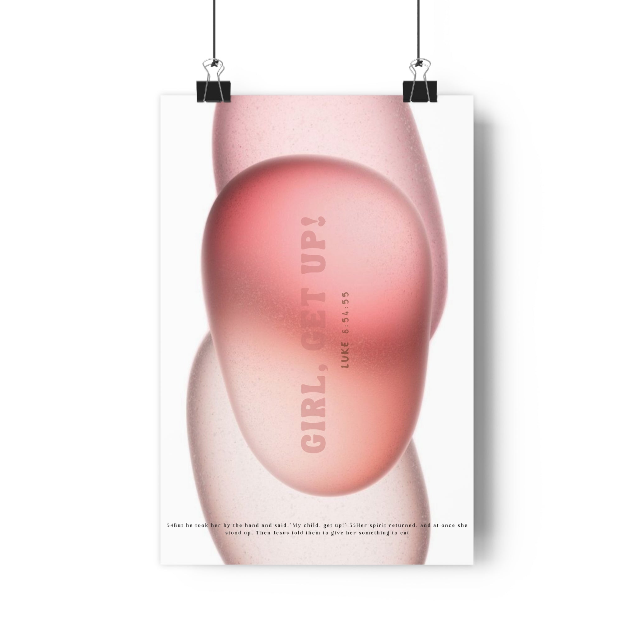 Motivational Paper Poster, Inspirational Art Print for Home Decor, Girl Get Up Wall Art, Empowering Gift for Women, Positive Vibes Decor